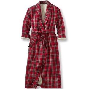 L.L Bean Plaid Sherpa Robe